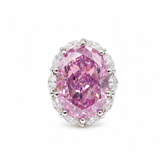 Oval Statement Crystal Cocktail Ring