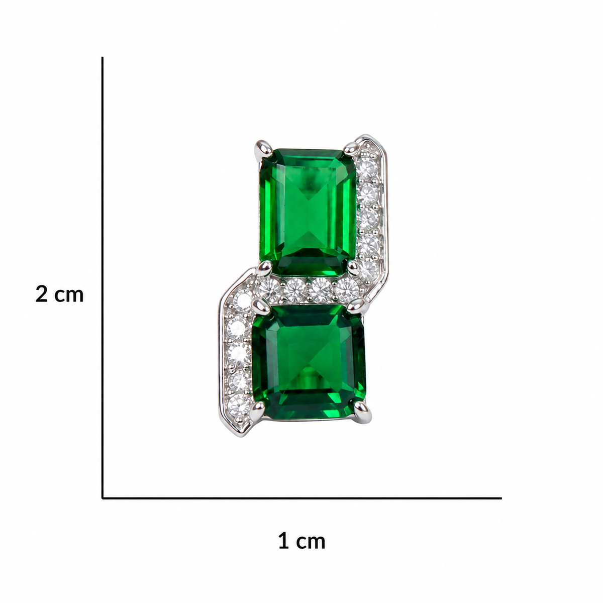Square Cut Crystal Stud Earrings