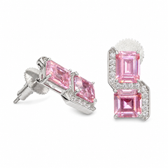 Square Cut Crystal Stud Earrings