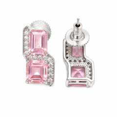 Square Cut Crystal Stud Earrings