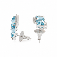 Square Cut Crystal Stud Earrings