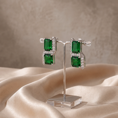 Square Cut Crystal Stud Earrings