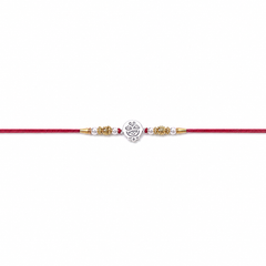 Paisley Charm 92.5 Silver Rakhi with Pearls
