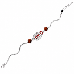 Bro No.1 Rudraksha 92.5 Silver Chain Rakhi