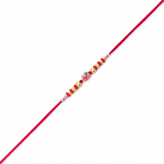 Pink Piggy Kids 92.5 Silver Rakhi with Golden Pearls