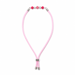 Pink Crystal & Filigree 92.5 Silver Rakhi on Pink Cord