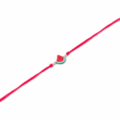 Watermelon Charm Kids 92.5 Silver Rakhi on Red Cord