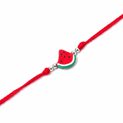 Watermelon Charm Kids 92.5 Silver Rakhi on Red Cord