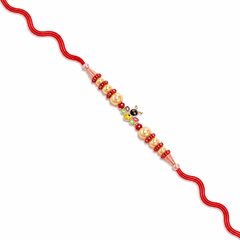 Golden Pearl 92.5 Silver Rakhi with Charm Accent