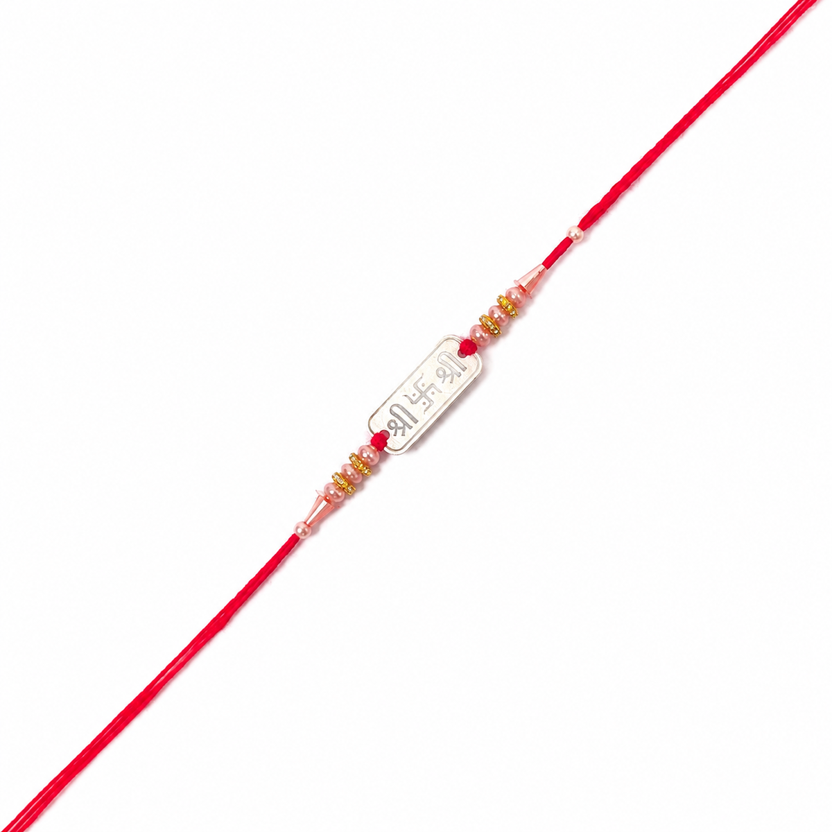 Engraved 92.5 Silver Tag Rakhi on Red Thread