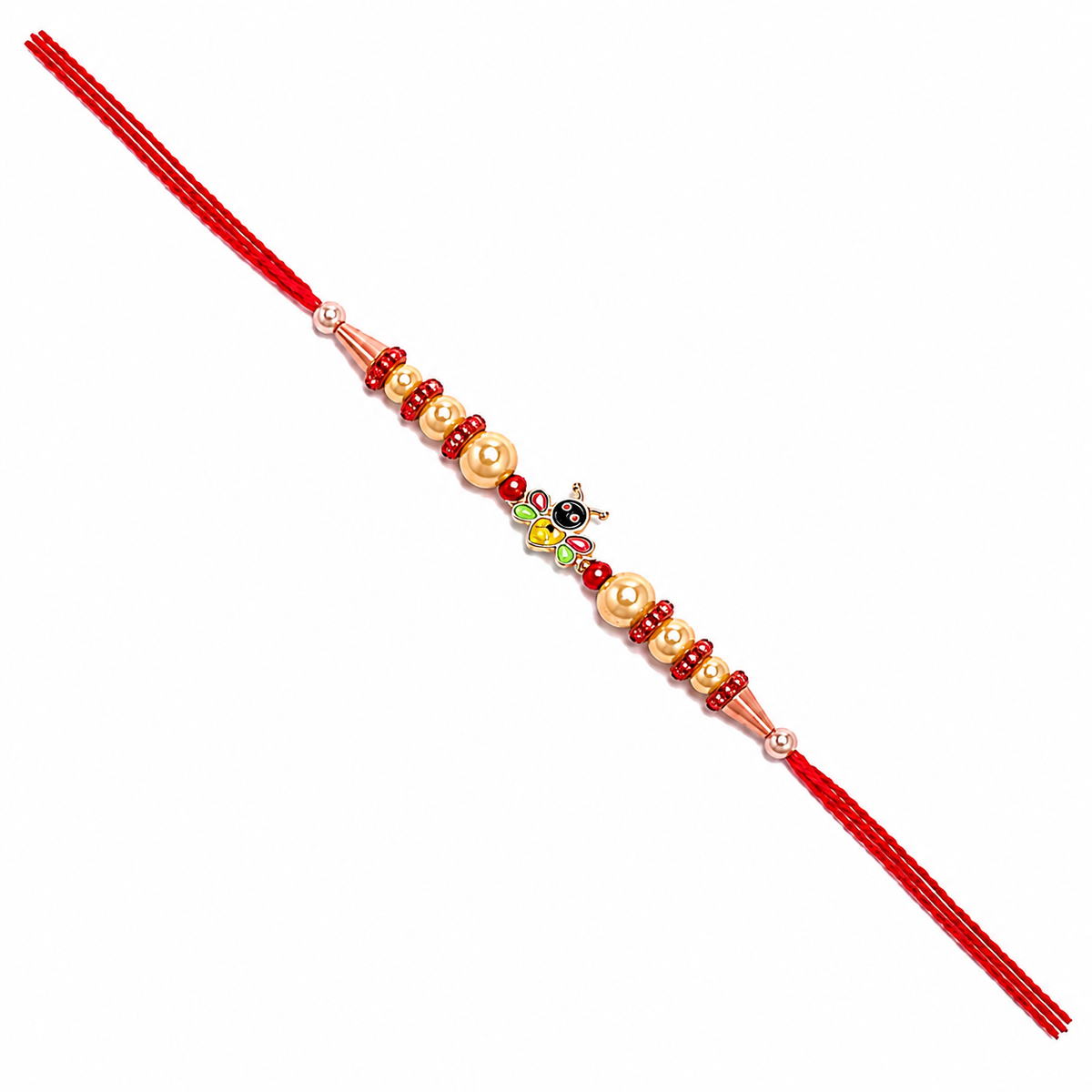 Golden Pearl 92.5 Silver Rakhi with Charm Accent