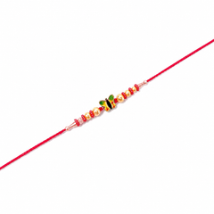 Butterfly Charm Kids 92.5 Silver Rakhi with Golden Pearls