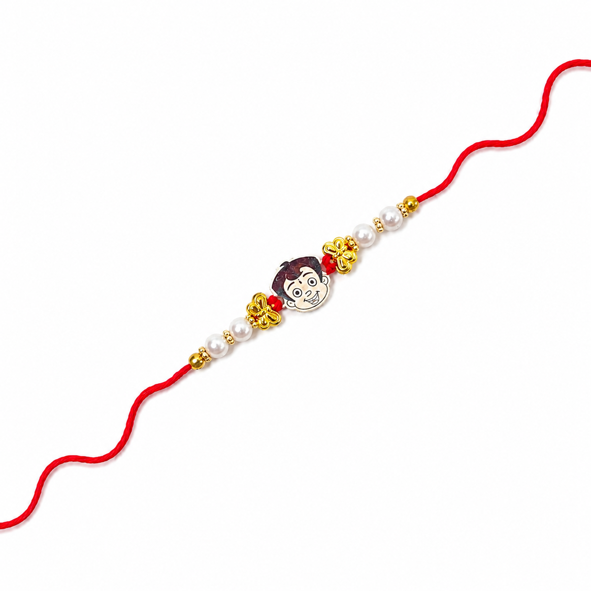 Chota bheem Boy Charm Kids 92.5 Silver Rakhi with Pearls