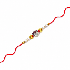 Chota bheem Boy Charm Kids 92.5 Silver Rakhi with Pearls