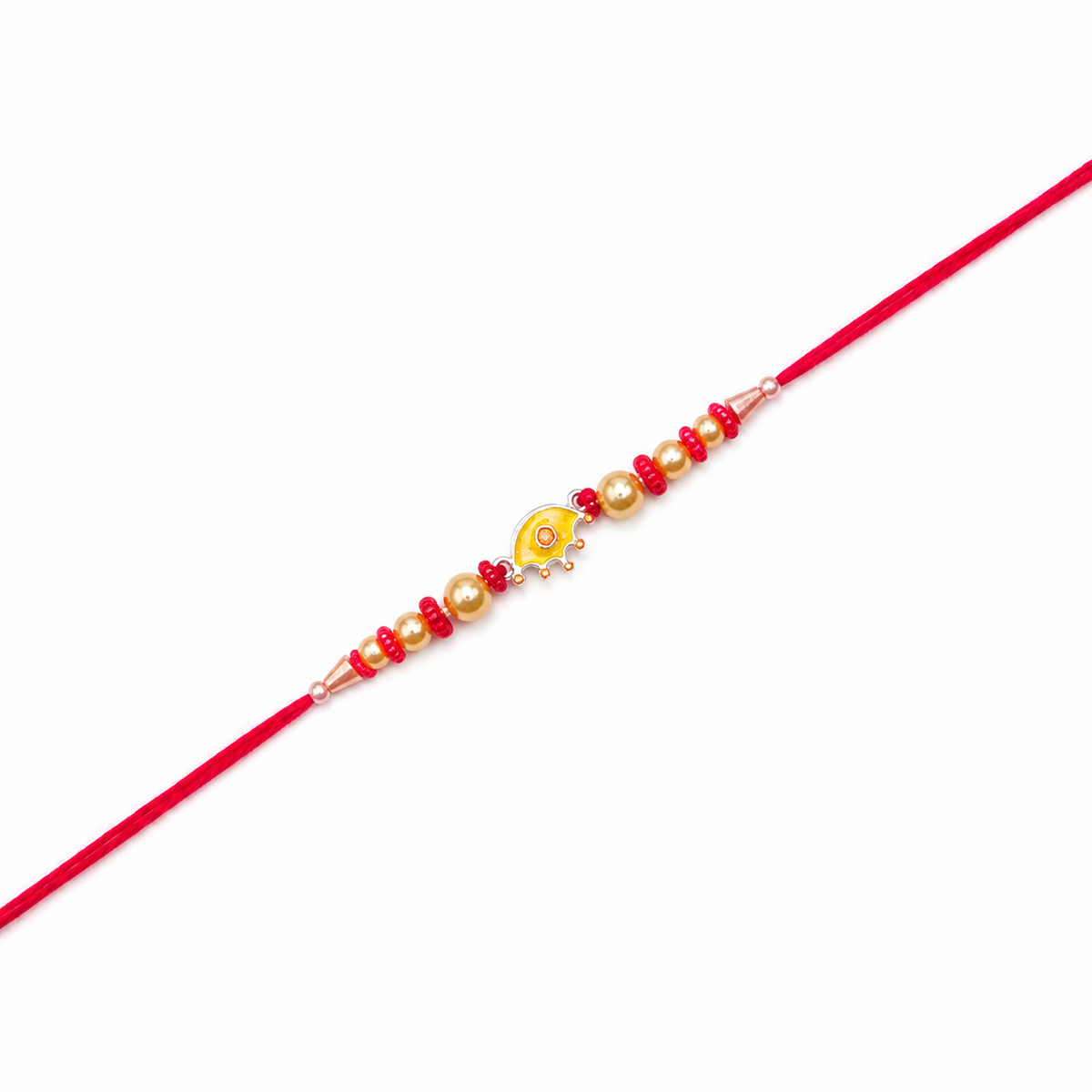 Golden Pearl 92.5 Silver Rakhi with Cute Enamel Charm