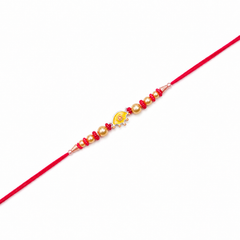 Golden Pearl 92.5 Silver Rakhi with Cute Enamel Charm
