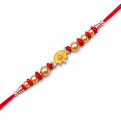 Golden Pearl 92.5 Silver Rakhi with Cute Enamel Charm