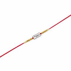 BRO Tag 92.5 Silver Rakhi with Gold Beads