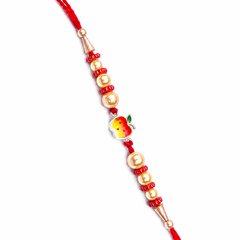 Mango Charm 92.5 Silver Rakhi with Golden Pearls