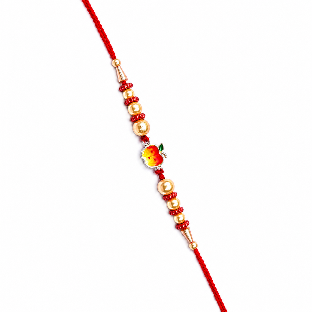 Mango Charm 92.5 Silver Rakhi with Golden Pearls