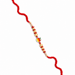 Mango Charm 92.5 Silver Rakhi with Golden Pearls