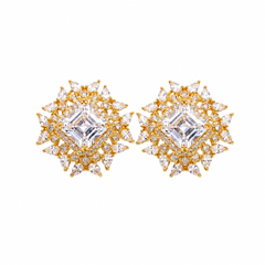 Gold-Tone Kite Sunburst Stud Earrings