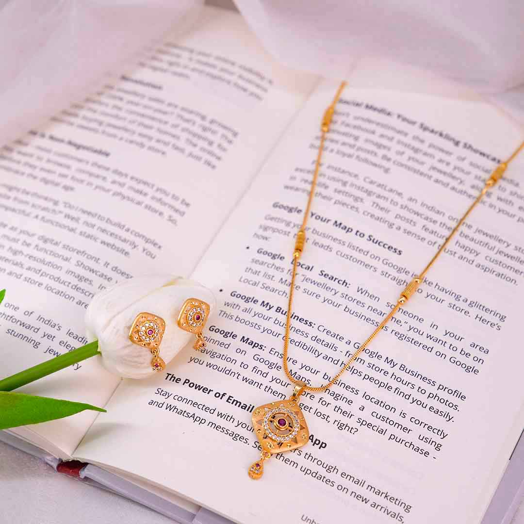 A Beautiful Pendant with Chain and Earrings for Everyday Glam