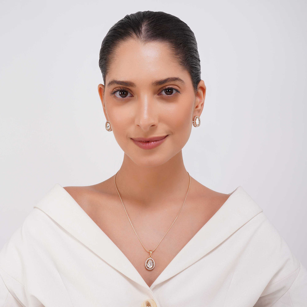 Dailywear polki necklace and earrings set