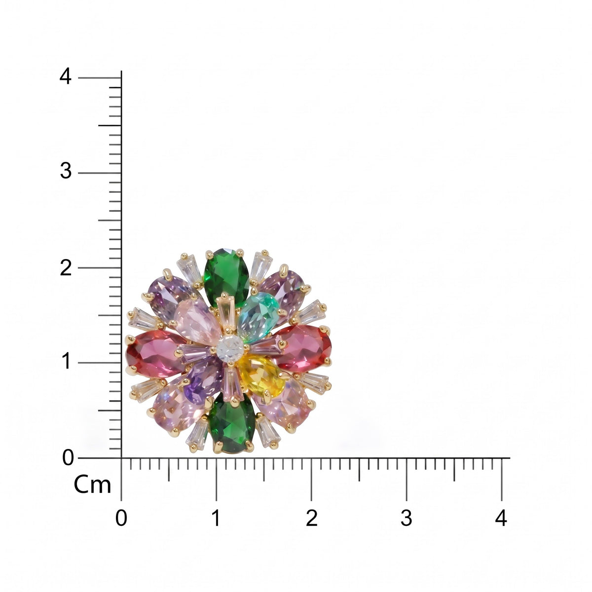 Petalia Crystal Floral Burst Stud Earrings, Mixed cut, Gold finish