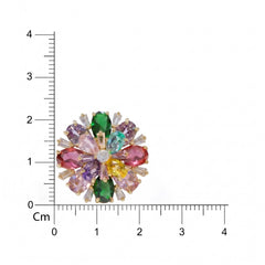 Petalia Crystal Floral Burst Stud Earrings, Mixed cut, Gold finish