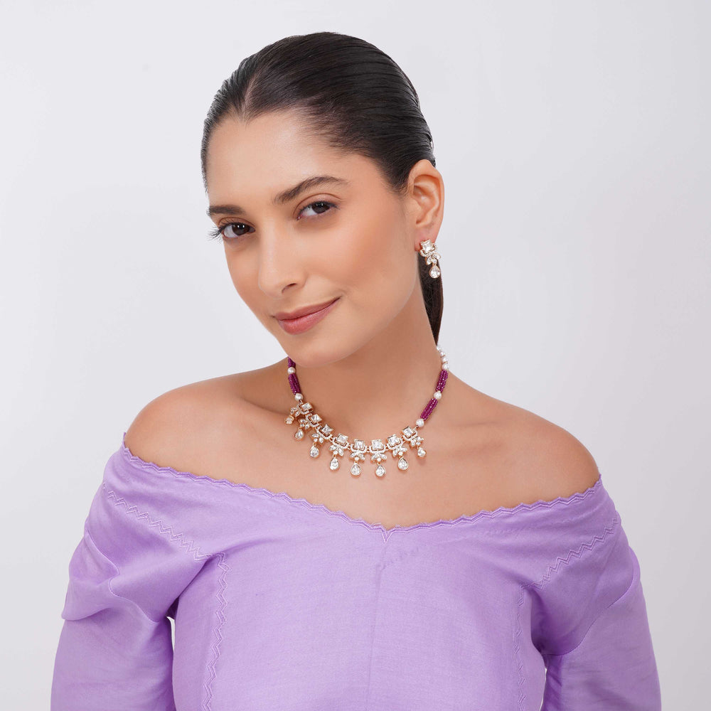 Elegant Pearl and CZ Necklace Jewellery