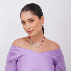 Elegant Pearl and CZ Necklace Jewellery