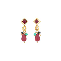 Festive Safiya Beaded Necklace and Earrings Set Close-Up Product Image