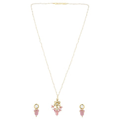 Festive Wear Aamira Pink Kundan Pendant Jewellery Set