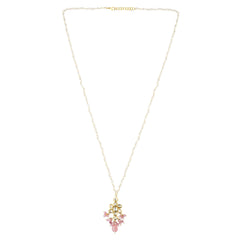 Festive Wear Aamira Pink Kundan Pendant Jewellery Set Accents Necklace Close-Up 