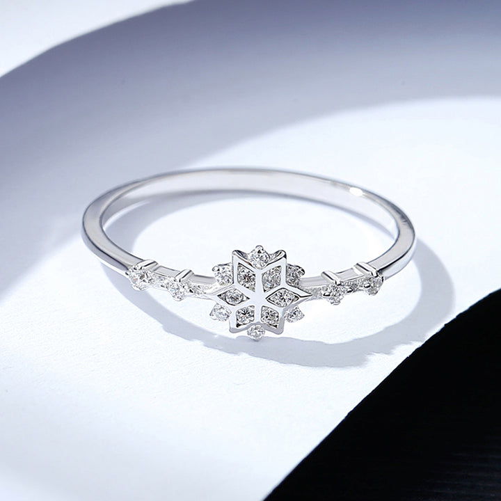 floral silver ring for women