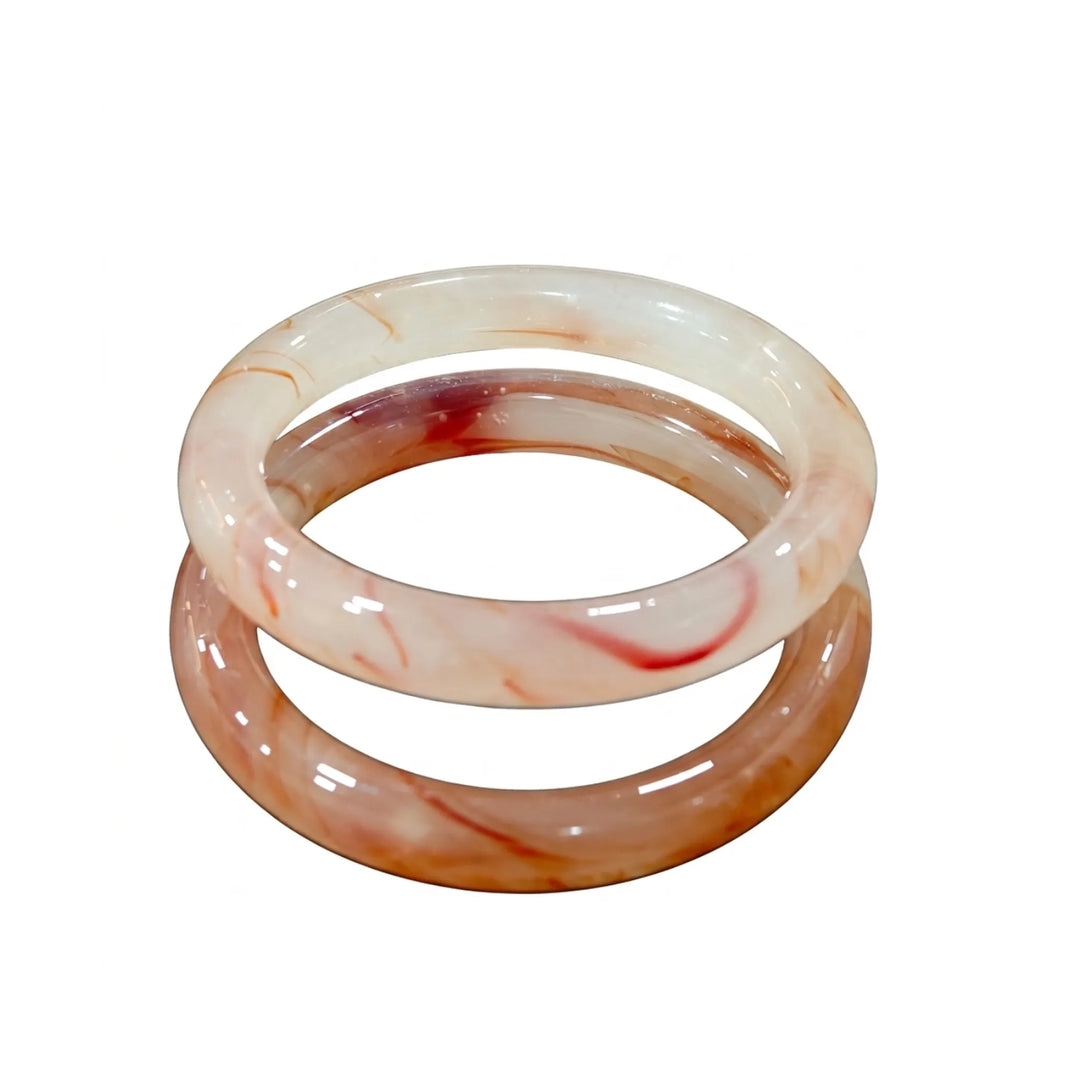Marble stone bangles for women, marbled resin pair - RANGREZ (view 4)