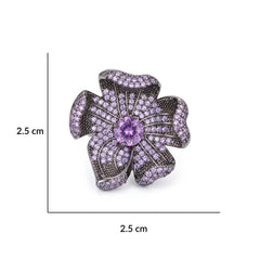 Crystal Micro-Pavé Sculpted Flower Stud Earrings