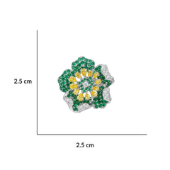 Crystal Micro-Pavé Bloom Flower Stud Earrings