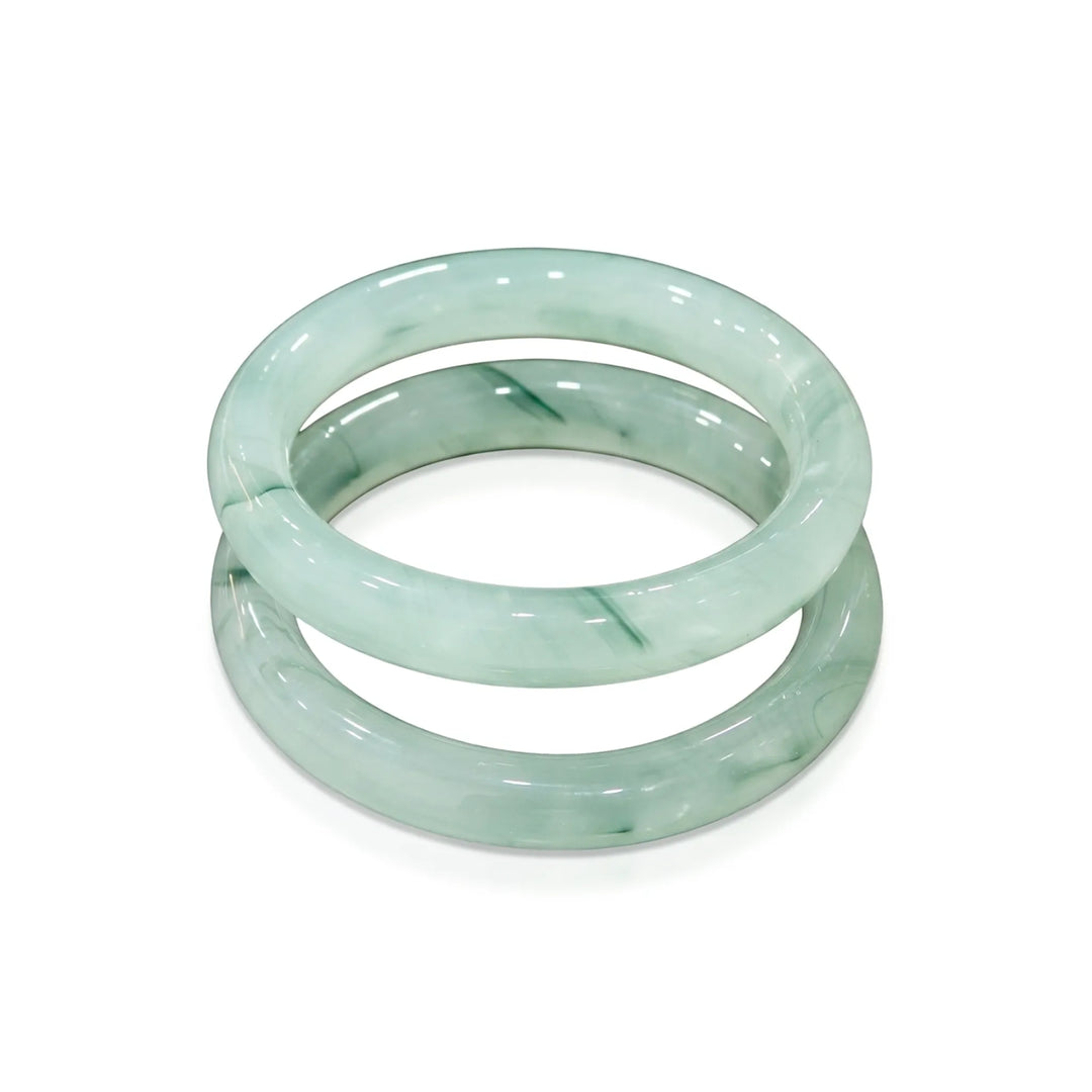 Marble stone bangles for women, marbled resin pair - RANGREZ (view 6)