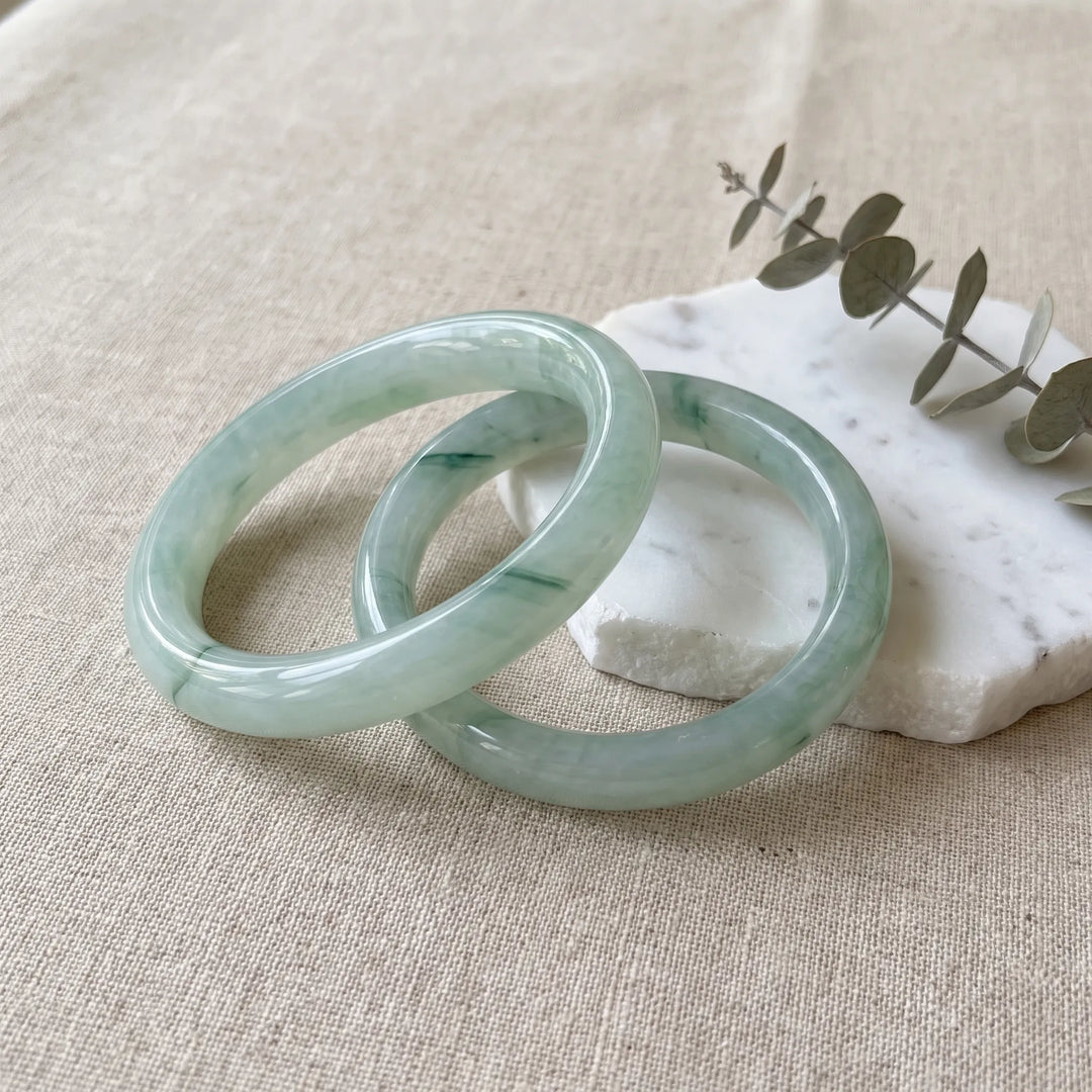 Marble stone bangles for women, marbled resin pair - RANGREZ (view 22)