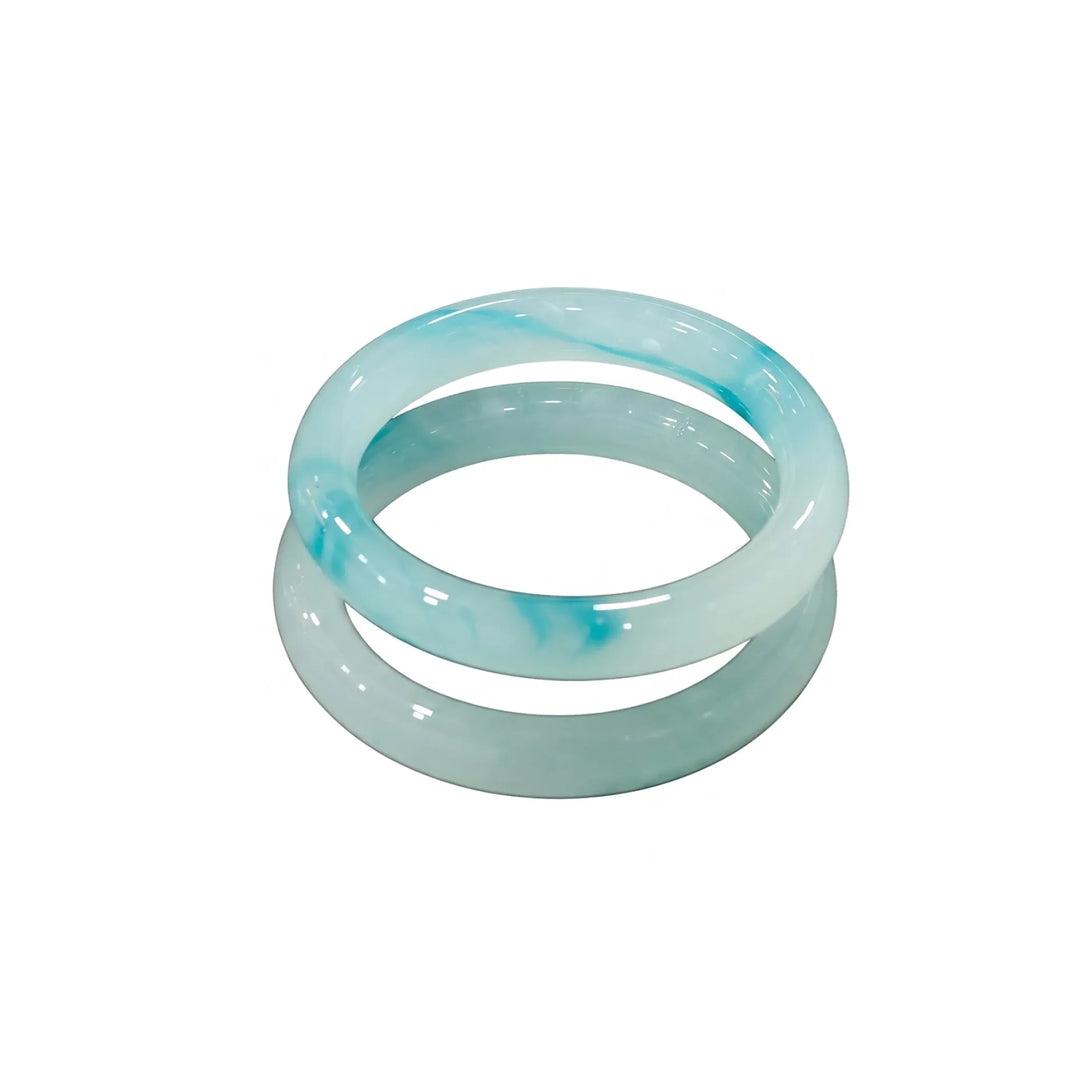 Marble stone bangles for women, marbled resin pair - RANGREZ (view 5)
