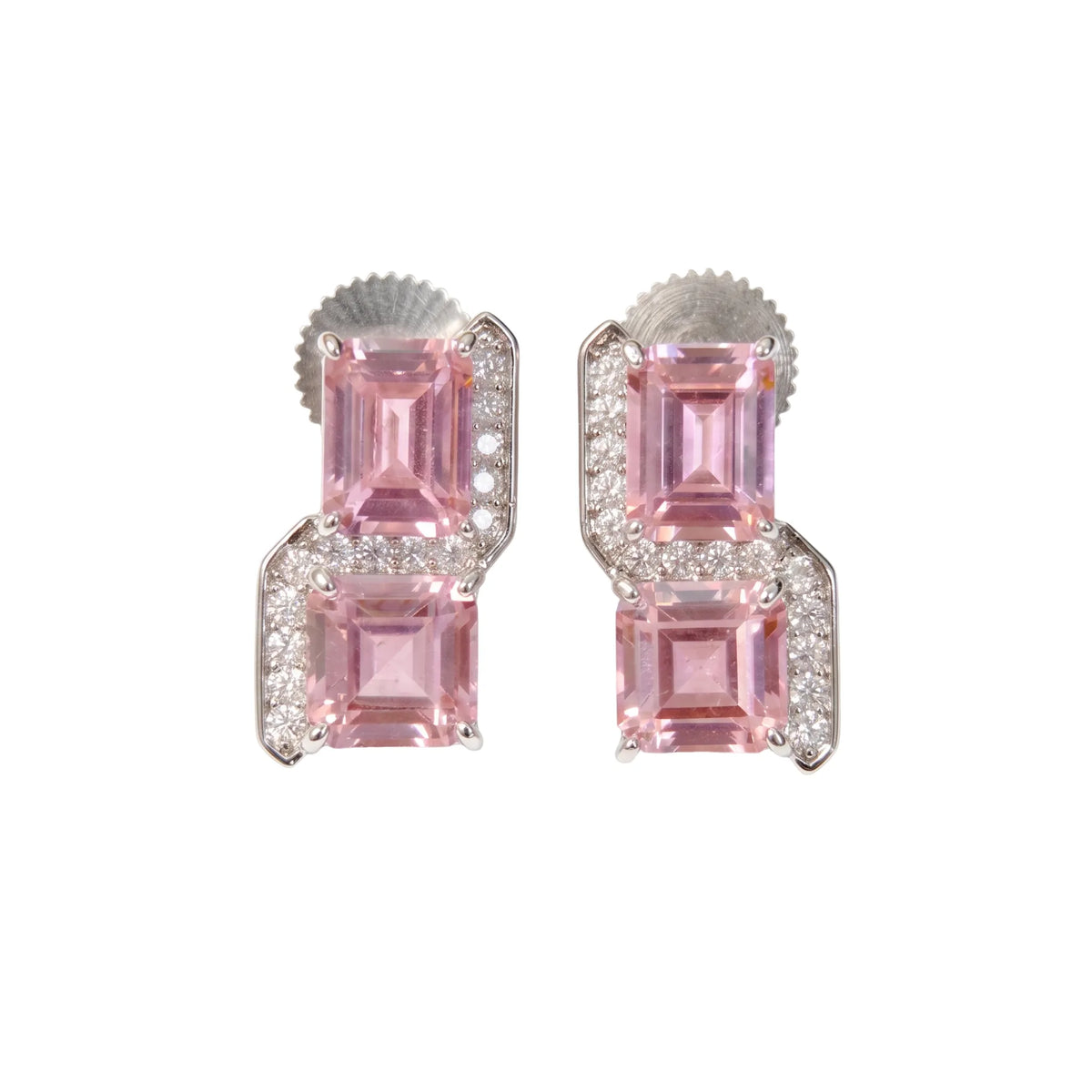 Square Cut Crystal Stud Earrings