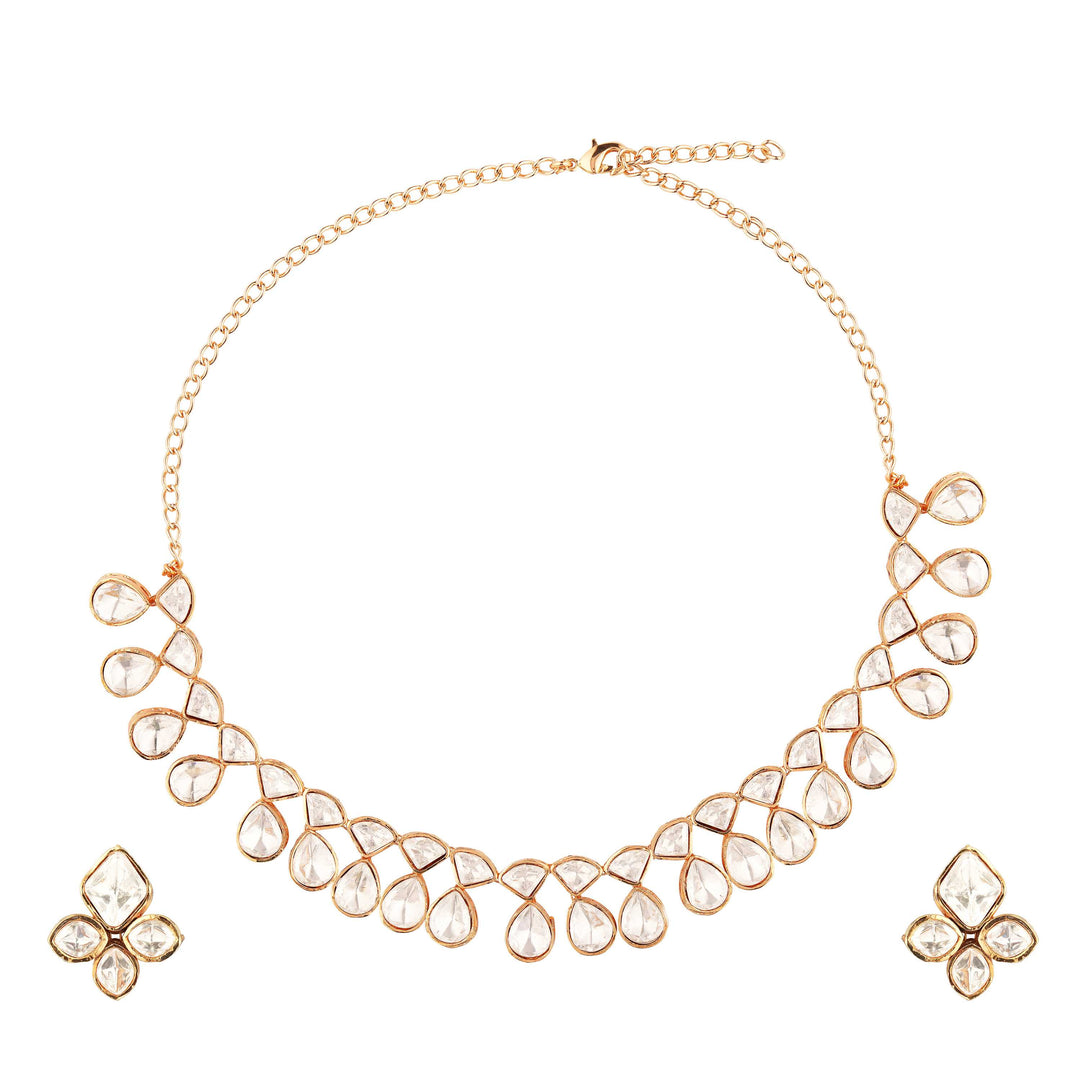 Gold-Tone Moissanite Teardrop Jewelry Set for Women