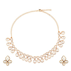 Gold-Tone Moissanite Teardrop Jewelry Set for Women