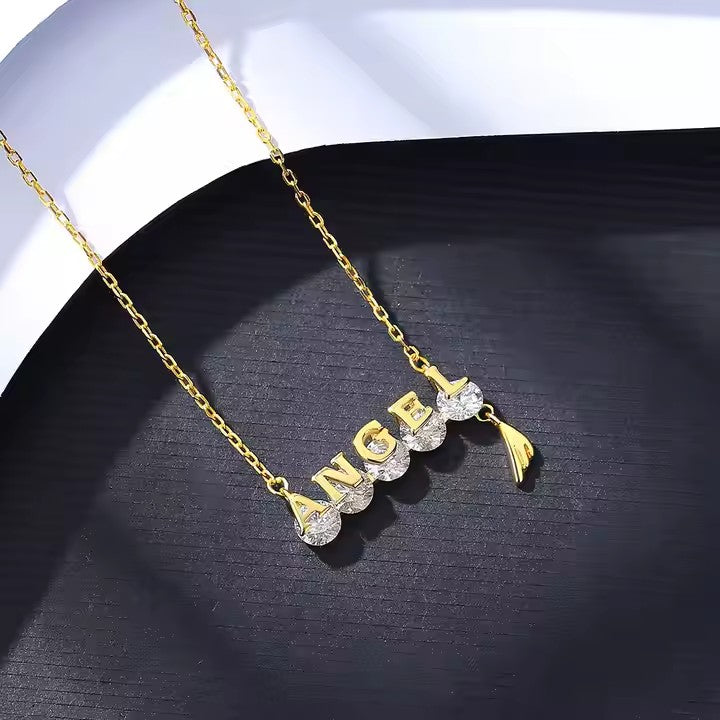 Gold plated angel necklace for women