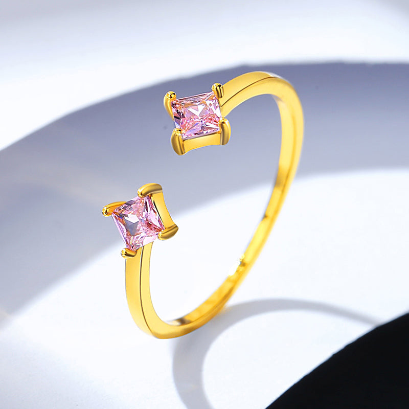 Gold plated silver sapphire ring For women