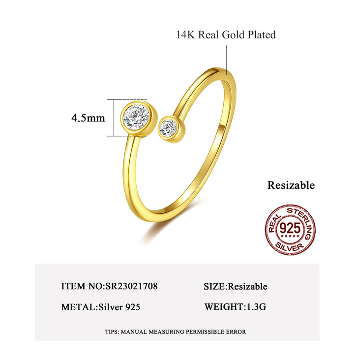 gold plated stone ring for women