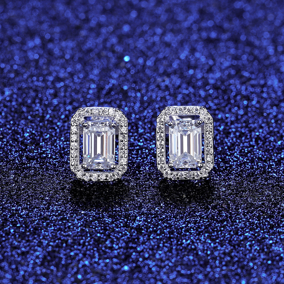 Willa Diamond Silver Square Stud Earring