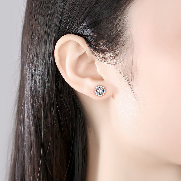 Aria Iconic Earring Diamond Flower Stud